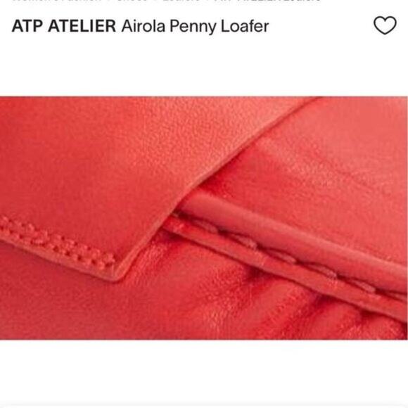 ATP Atelier Airola Red Leather Penny Loafers Women’s Size 40 EU 9.5 NWOB Italy - Picture 11 of 12